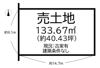 【土地図】 | 大和高田市西三倉堂1丁目【建築条件なし】【古家付】