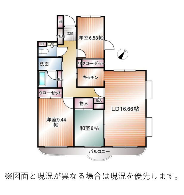 プリンスガーデン沼津　沼津市大岡の間取り|全居室収納に加え、廊下収納も備えた収納豊富な間取りです。
