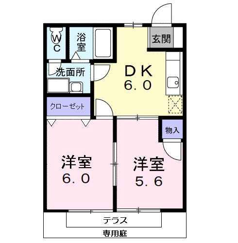 フラット長松Ｂの間取り