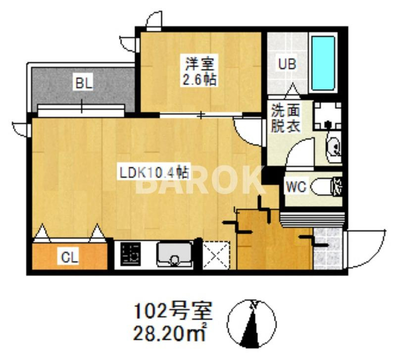 福岡市早良区野芥４丁目のアパートの間取り