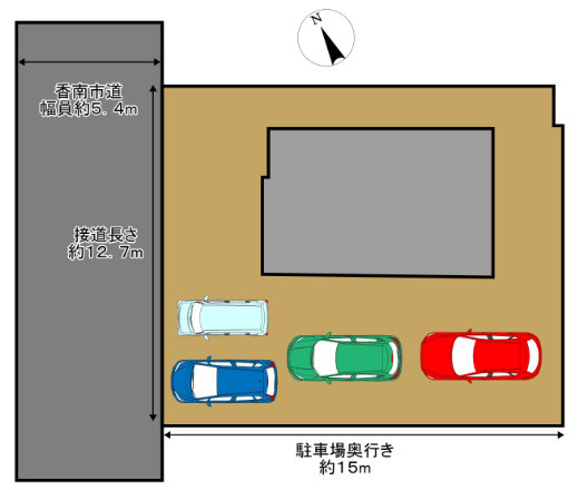 「書斎＆WIC完備」香南市野市町母代寺　中古一戸建ての区画図|庭を解体し駐車場を拡張予定！お車複数台の駐車も可能です◎