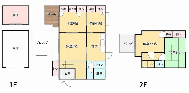 佐伯市鶴見 ５DK 中古一戸建ての間取り
