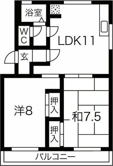 箕ノ手ハイツAの間取り