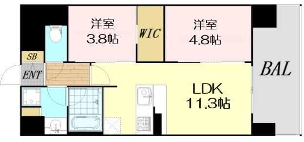 【間取り】 | アーバネックス新町II
