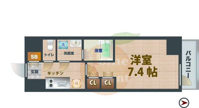 【間取り】 | DIPS野方RESIDENCE | 1Kのお部屋です。