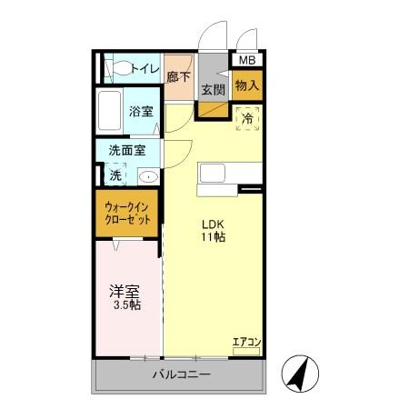 町田市鶴川１丁目のアパートの間取り