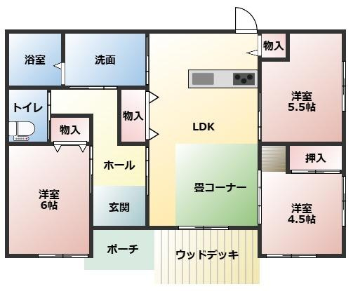 都城市鷹尾３丁目の中古一戸建の間取り