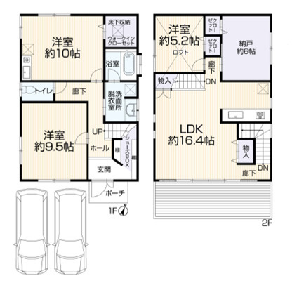 藤沢市石川5丁目　中古戸建の間取り|南面道路で日照良好