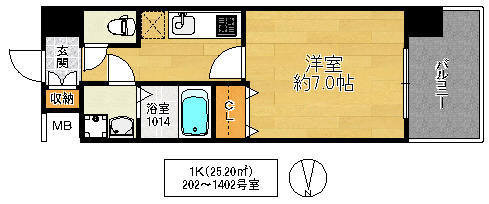 大阪市鶴見区鶴見４丁目の賃貸マンションの間取り
