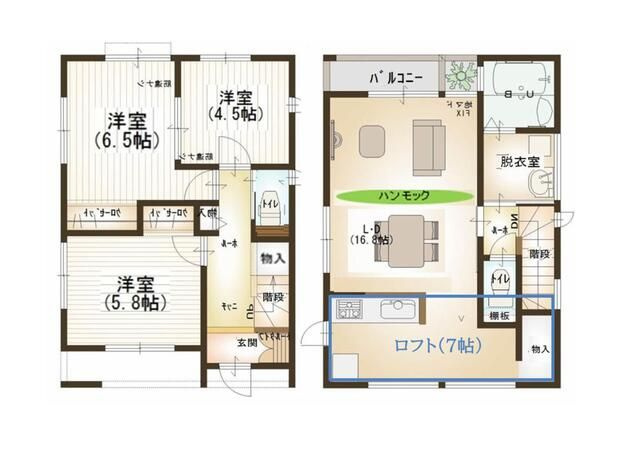 【間取り】 | ブルームスクエア緑丘２号棟