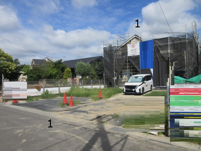 【仲介手数料無料】新築戸建　吉見町久保田1437-1（全2棟）の前面道路含む現地写真