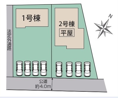【仲介手数料無料】新築戸建　吉見町久保田1437-1（全2棟）の区画図