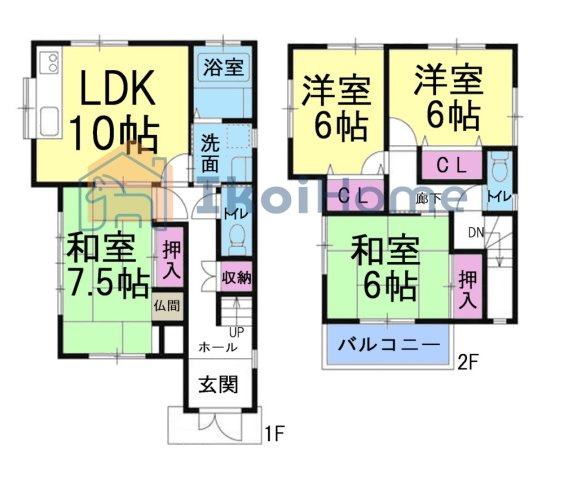 神戸市西区持子1丁目　中古戸建の間取り|●年中無休：当日予約可●1階と2階には和室があり、全室6帖以上ございますので、ゆったりしております！