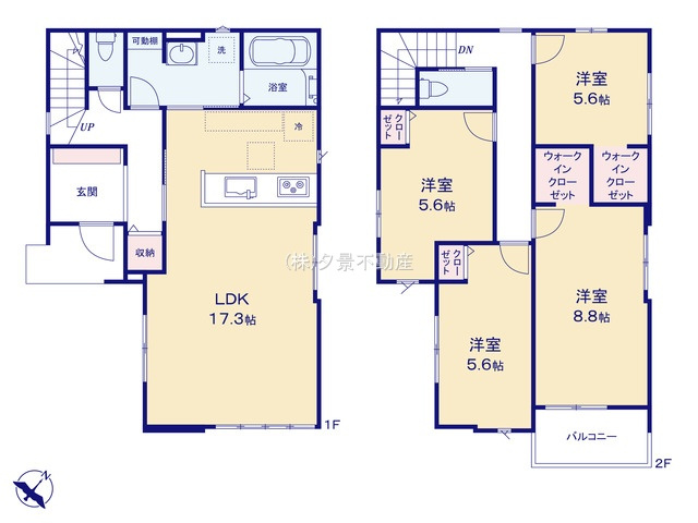 《仲介手数料無料》緑区大字中尾2180新築一戸建てリガーレの間取り