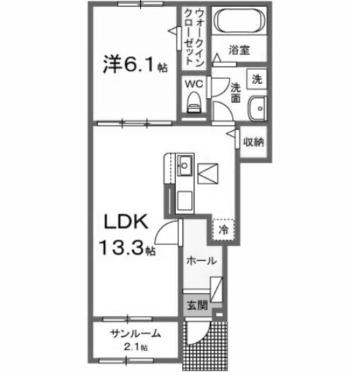 【間取り】 | パークアクシス藤岡・Ｂ