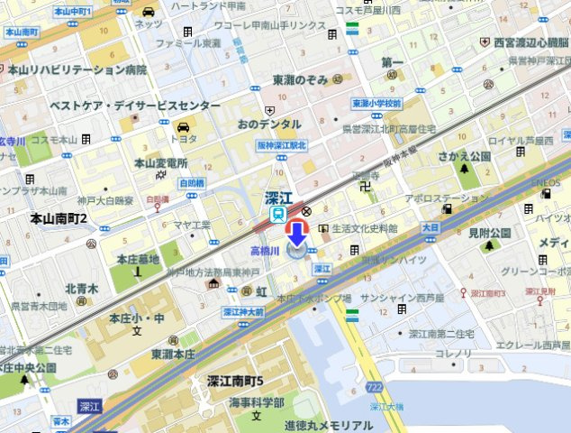 ワコーレリベルタ深江本町の地図