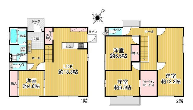 神戸市北区上津台1丁目戸建の間取り