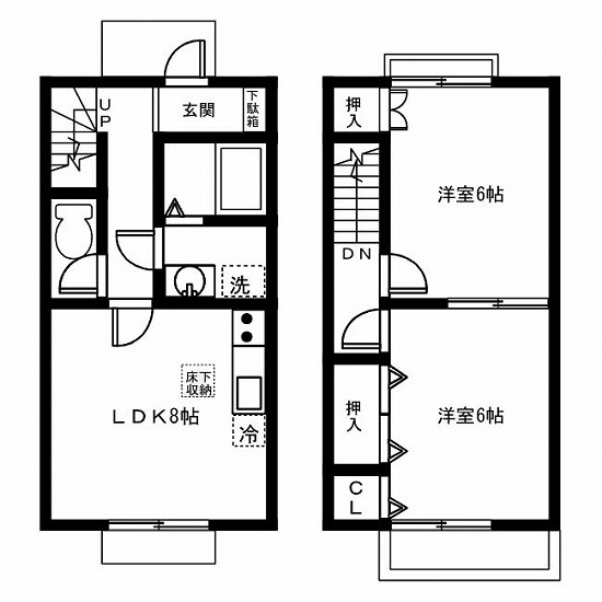 サニーヒル東山A・Bの間取り