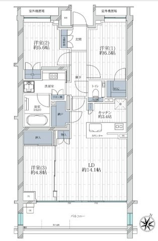 ザ・パークハウス鎌倉二階堂　リノベーション済　１階 の間取り|導線を考えられた間取り