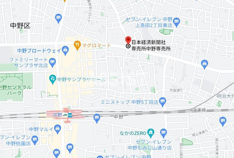 中野レーベルの地図