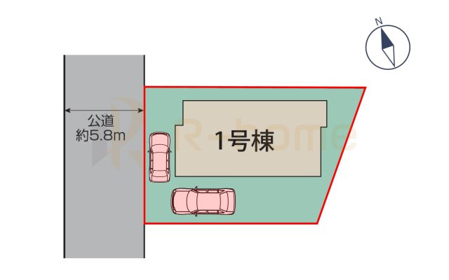 牛久市田宮町17期　新築戸建て　1号棟の区画図|大きなお買い物だからこそ、メリット・デメリットを伝えさせて頂きます。
R-homeにお任せください♪