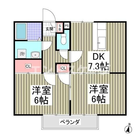 ヴィラ・オトンヌAの間取り|高崎、前橋のお部屋探しはエンドスケープまで！お客様の理想お聞かせ下さい♪