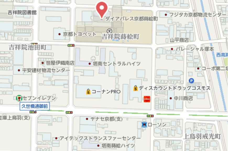 ダイアパレス京都蒔絵町　9階の地図