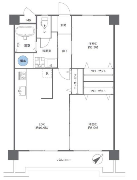 【間取り】 | ロワールマンション西公園２☆仲介手数料無料☆