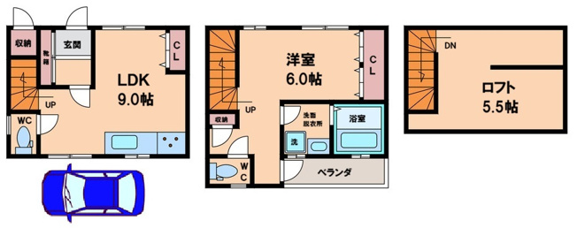 【間取り】 | 阪南町1丁目戸建（駐車場付き）