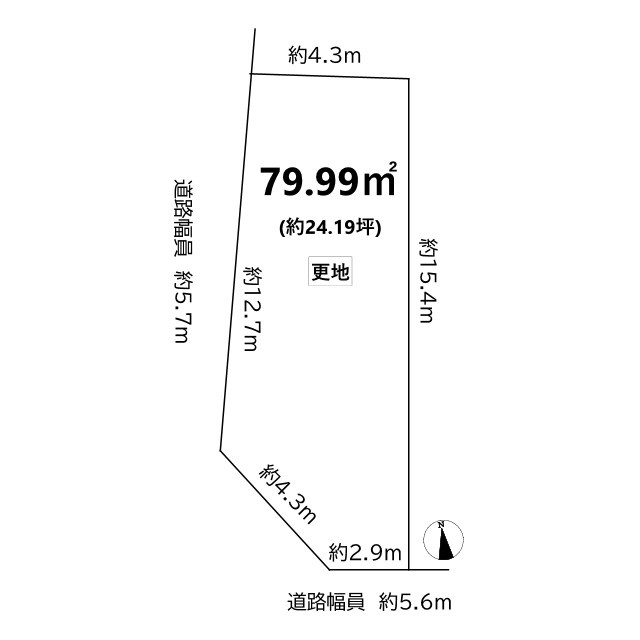 紫野南花ノ坊町 建築条件付き 土地の土地図