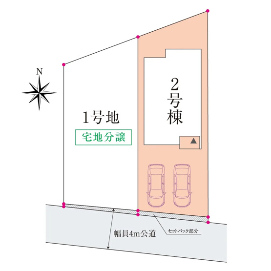 【区画図】 | 駿河区池田　新築戸建　2号棟 | 2台並列駐車可能！ゆったりスペースで、駐車も楽ちん♪