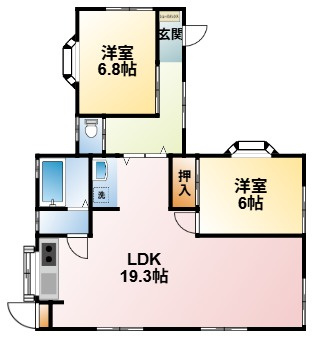 山武市松ヶ谷ロ平屋中古戸建の間取り