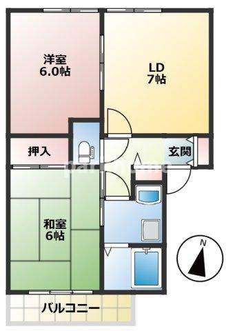 エステート六泉寺 B棟の間取り