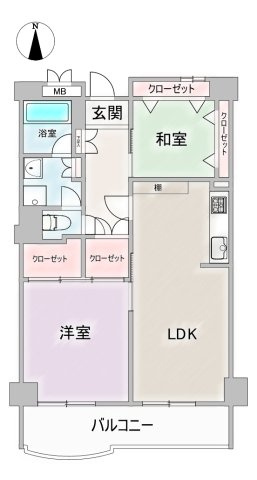 希望ヶ丘ハイツA棟の間取り