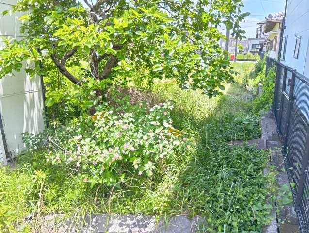 売中古戸建　富士市松岡の庭|約90坪に建つゆとりある一戸建てです。眺望が素晴らしくお部屋から富士山が望めます。
