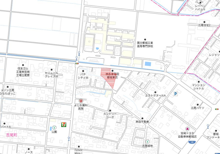 都城市吉尾町の売地の土地図
