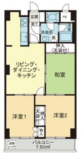 ジュネシオン竜泉の間取り|間取りです。