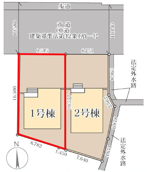 【区画図】 | Livele Garden.S　方木田前白家第2　1号棟 | ★内覧予約でブランド米2kg★　駐車スペース3台