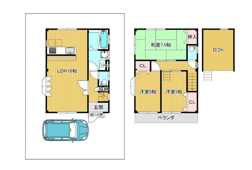 南上小阪　中古戸建　2180の間取り