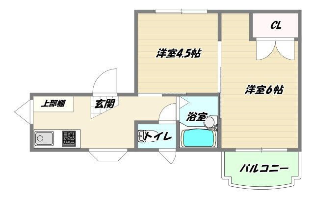 大阪市東淀川区東淡路５丁目の賃貸マンションの間取り