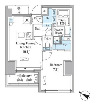 パークアクシス赤坂山王の間取り