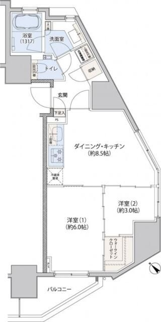 レジディア文京小石川Ⅱの間取り