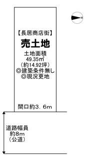 【土地図】 | 【長居商店街！アーケード内】店舗付住宅をお探しの方にお勧めですよ！