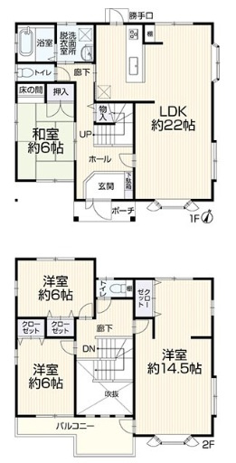 丸亀市川西町南　リフォーム戸建物件の間取り
