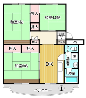 【間取り】 | 落合団地3-3　住みやすさで選ばれ続けるエリア！しかも２階！ | お好みのリフォームが可能！弊社売主！初期費用を抑えることが可能です