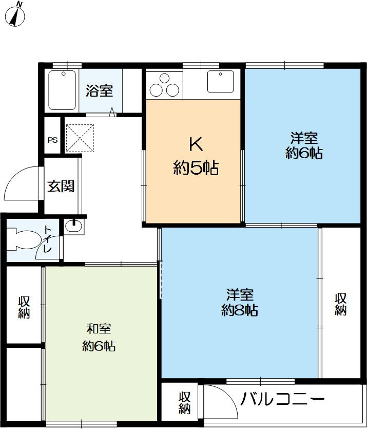 渦ケ森コーポ六号館の間取り