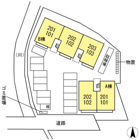 アミティエＹＵＫＩ A棟の区画図