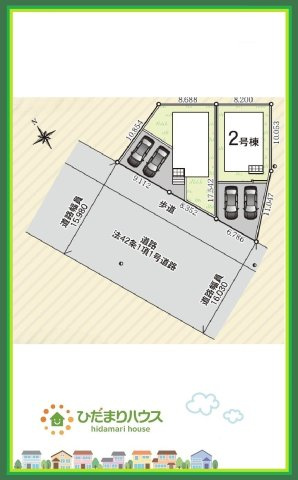 北茨城市大津町第3　新築戸建　2号棟の区画図|病院やスーパー・薬局が近く、お買い物にも便利な住環境は、長く快適に暮らせます(^^)/