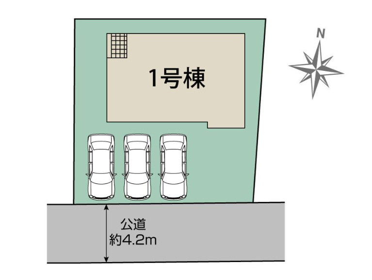 平塚市ふじみ野1丁目1期　新築戸建　全1棟1号棟の区画図