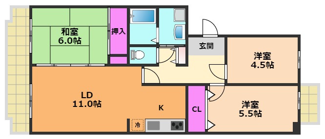 ジェイコート高槻桜ヶ丘の間取り